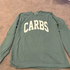 Green Long Sleeve Shirt with CARBS Print